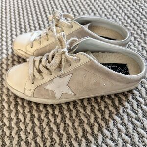 Stylish Beige and White Women's Sneakers